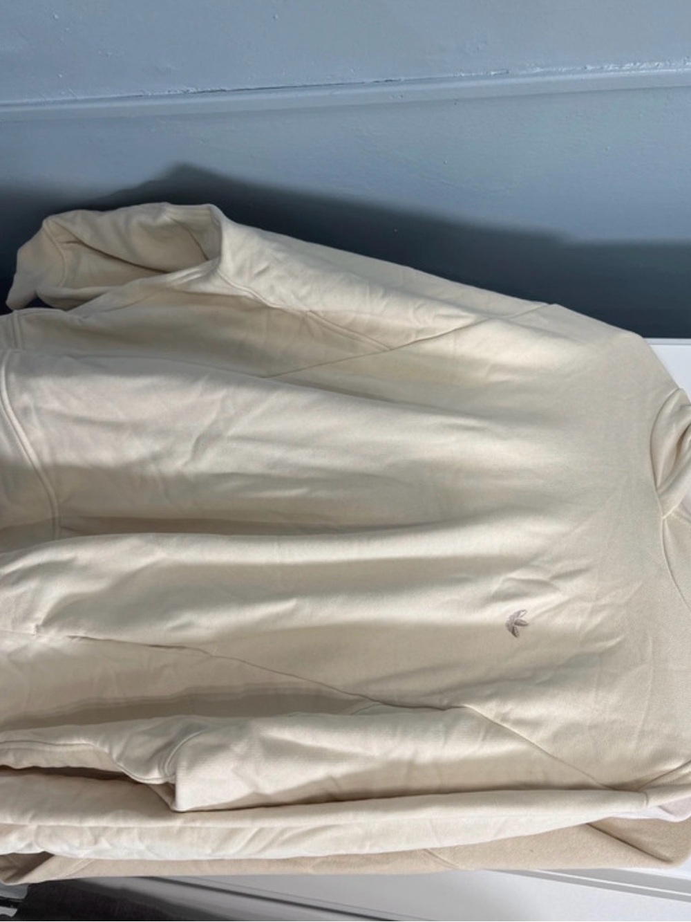 adidas Cream Long-Sleeve Crew Sweatshirt